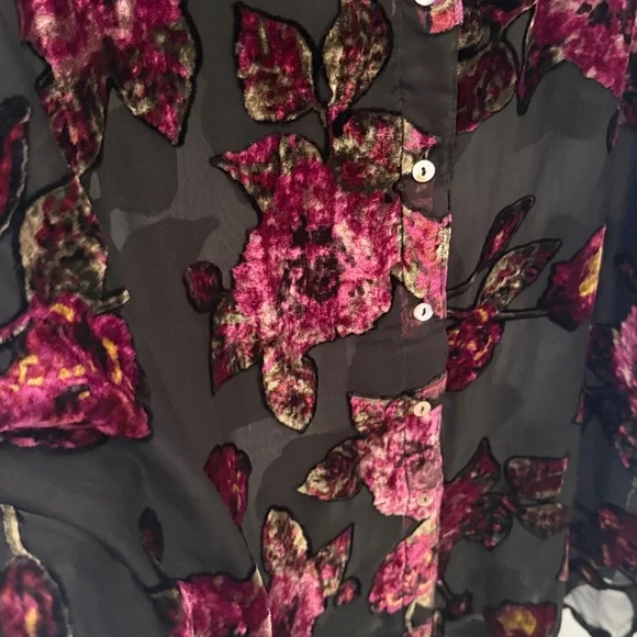 Nasty Gal Devore Oversized Sheer Floral Shirt Dress - Picture 14 of 14